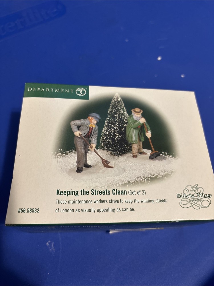 Keeping The Streets Clean 58532 Dickens Village Dept 56 Christmas Set of 2