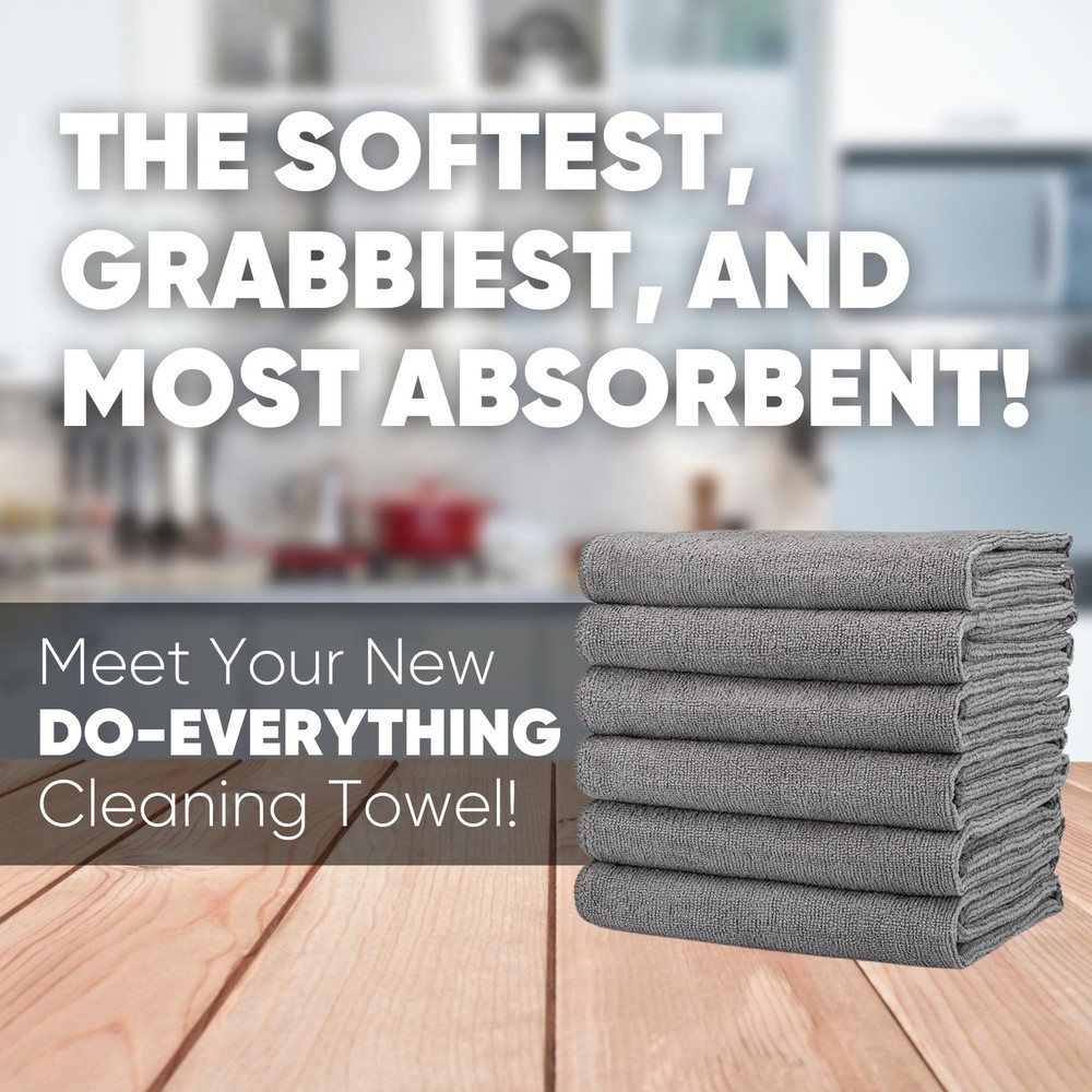 Toallas profesionales de microfibra multisuperficie 16x24 pulgadas