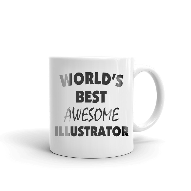 World's Best Awesome Illustrator Coffee Tea Ceramic Mug Office Work Cup Gift