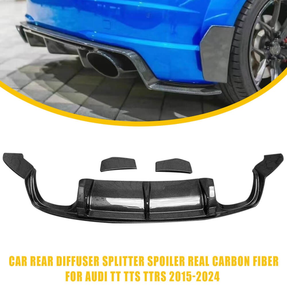 For Audi TT TTS TTRS 8S 15-20 Carbon Fiber Rear Spoiler Lip Rear Lip Fits