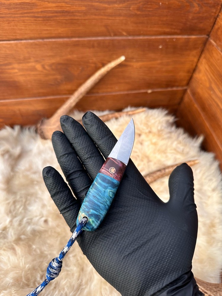 Handmade Mini Puukko Knife with Leather Sheath for Survival and EDC
