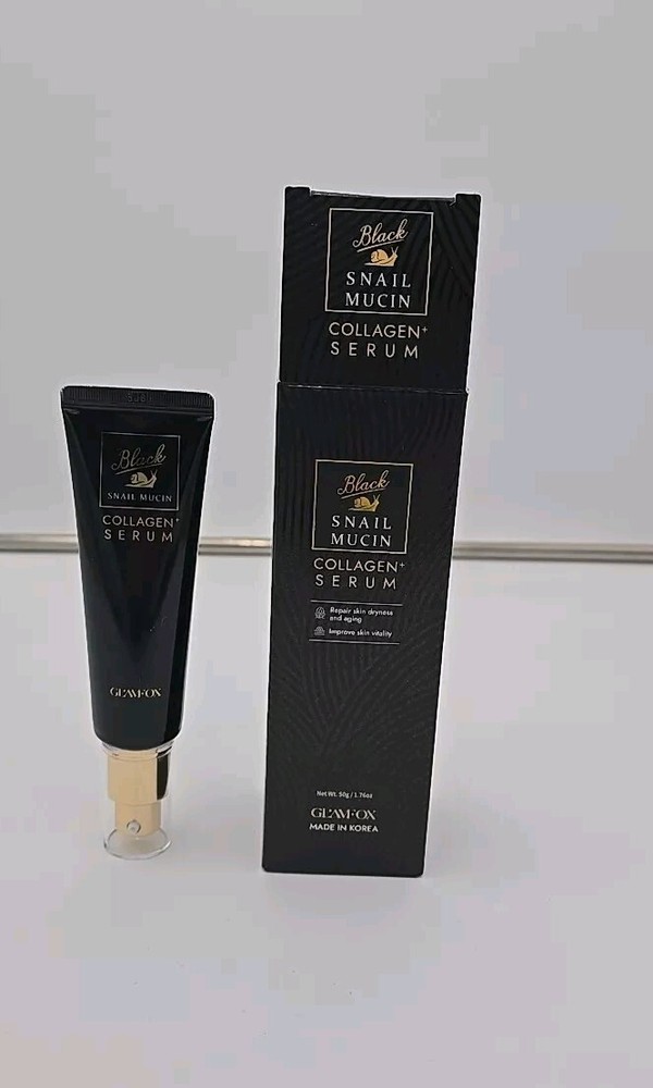 Glamfox Black Snail Mucin Collagen Serum 1.76 oz/50g EXP 10/26 New
