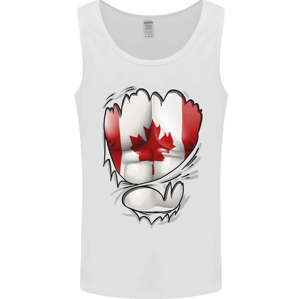 Gym Canadian Maple Leaf Flag Muscles Canada Mens Vest Tank Top