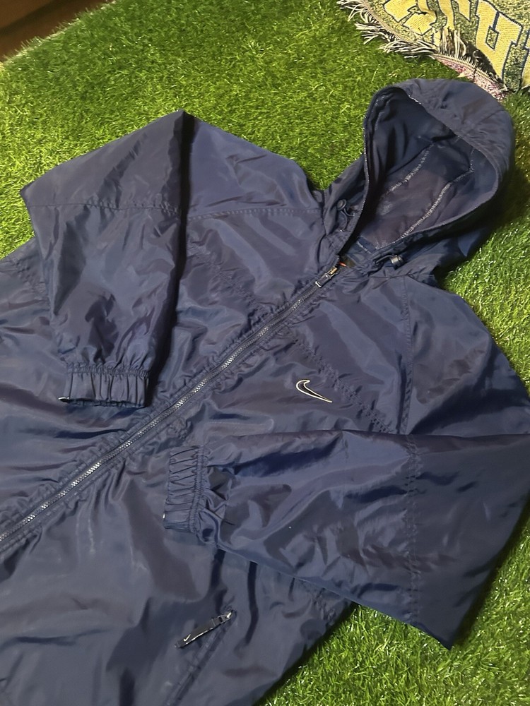 Vintage 1990’s Nike Full Zip Hooded Winter Jacket With Logo On Back Mens XXL