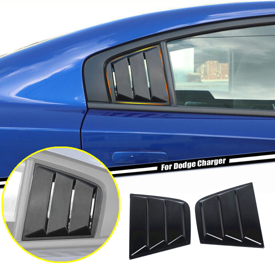 For 2011-2023 Dodge Charger Black Look Side Window Louvers Scoop Cover Vent Trim