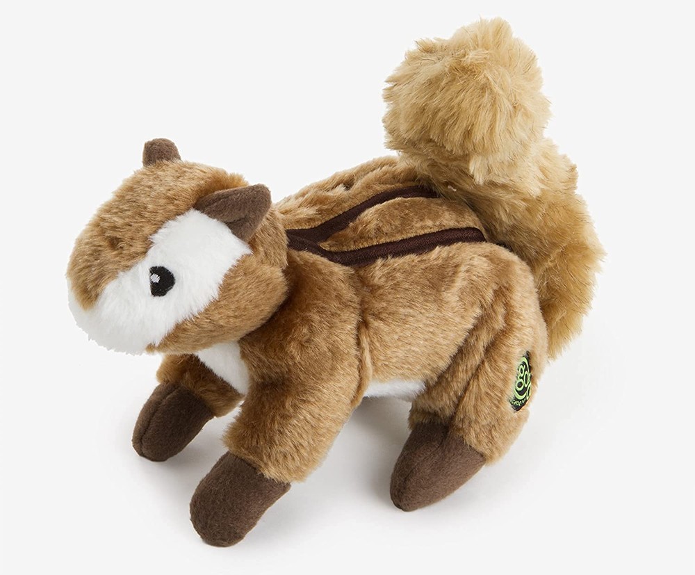 Wildlife Chipmunk Squeaky Plush Dog Toy, Chew Guard Technology - Brown, Large
