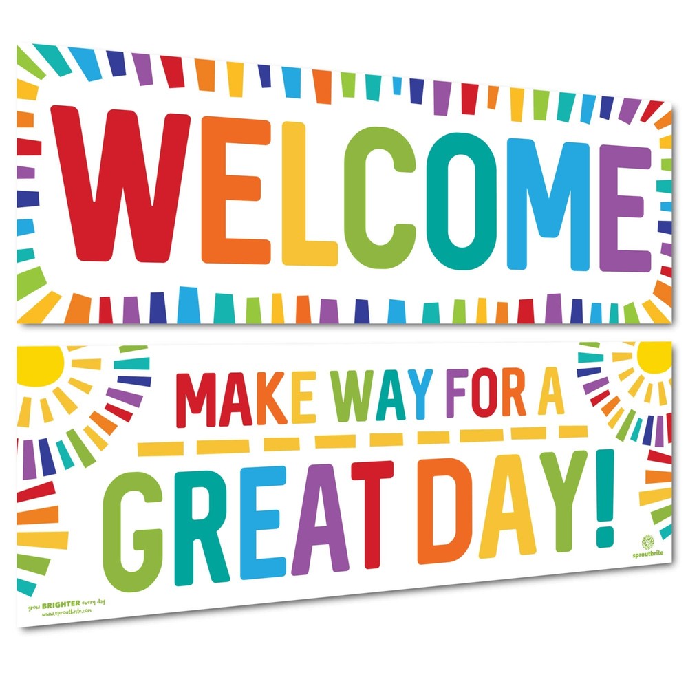 Sproutbrite Classroom Decorations - Welcome Banner and Poster for Teachers - ...