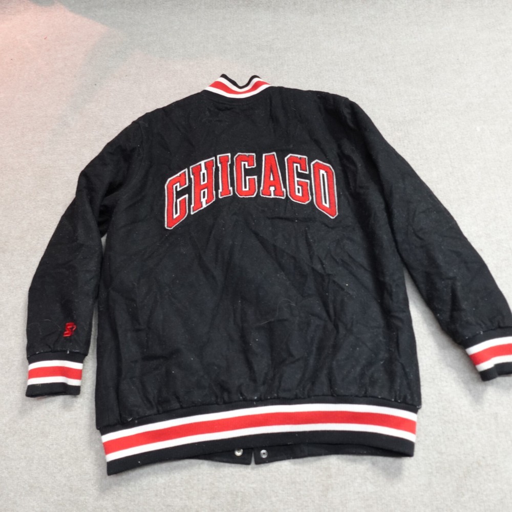 Chicago Bulls Black Label Double-Sided Embroidered Starter Jacket XL