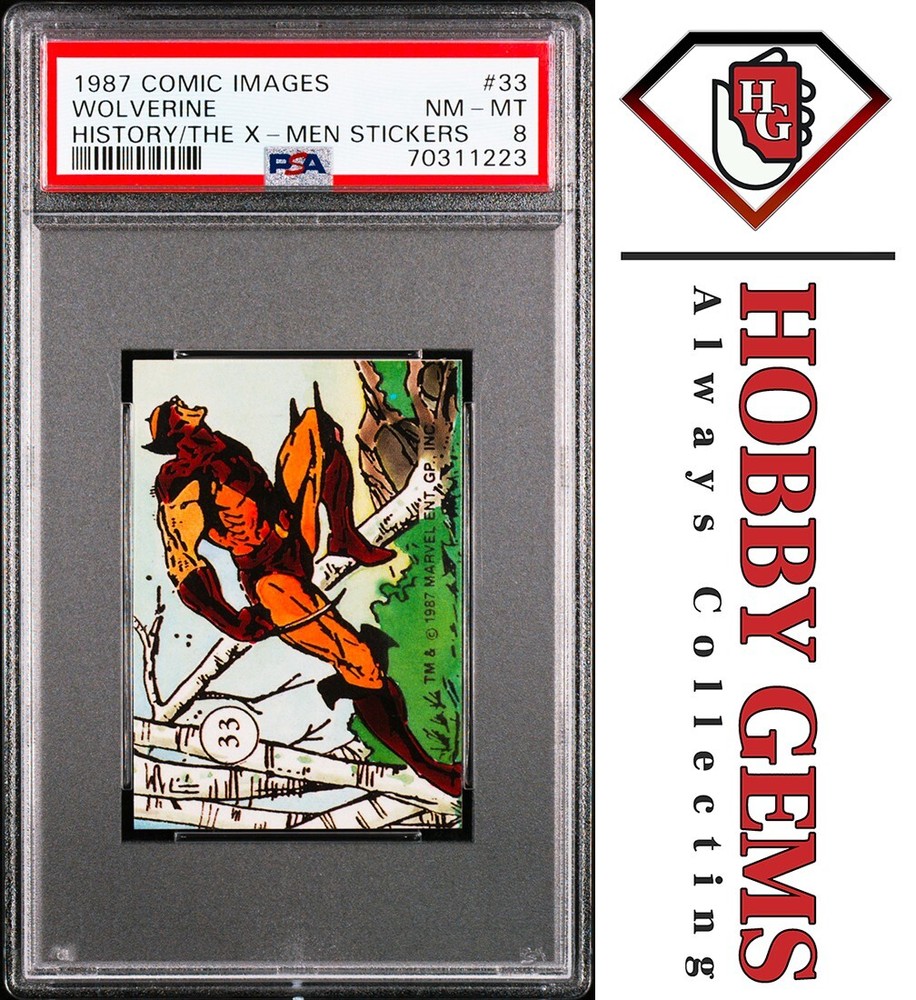 WOLVERINE PSA 8 1987 Marvel Comic Images History of the X-Men Stickers #33