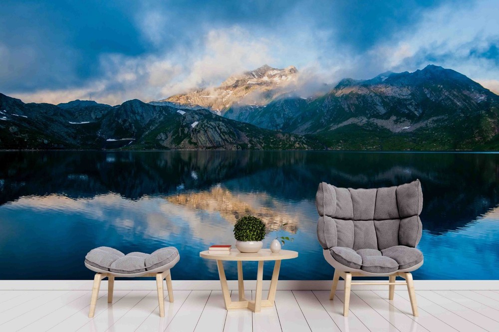 3D Sky Mountain Reflection Landscape Wall Murals Wallpaper Murals Wall Sticker
