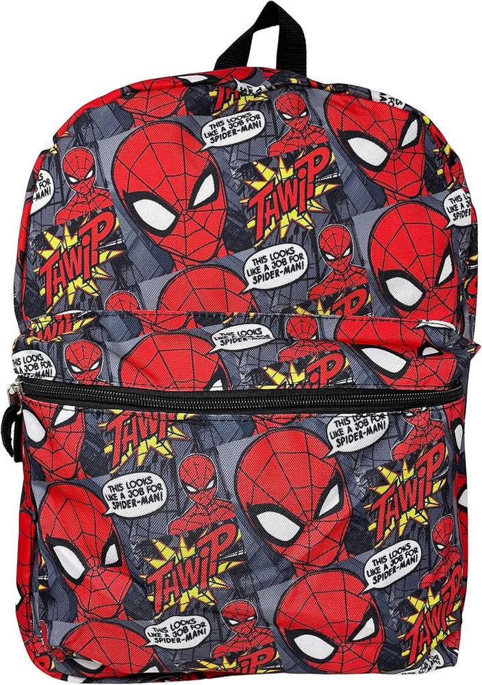 Marvel Spider-Man All-Over Print Red 16-Inch Large Backpack