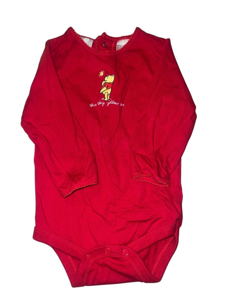 Vintage Disney Store Winnie the Pooh One Piece Bodysuit Embroidered 90s 24 Month