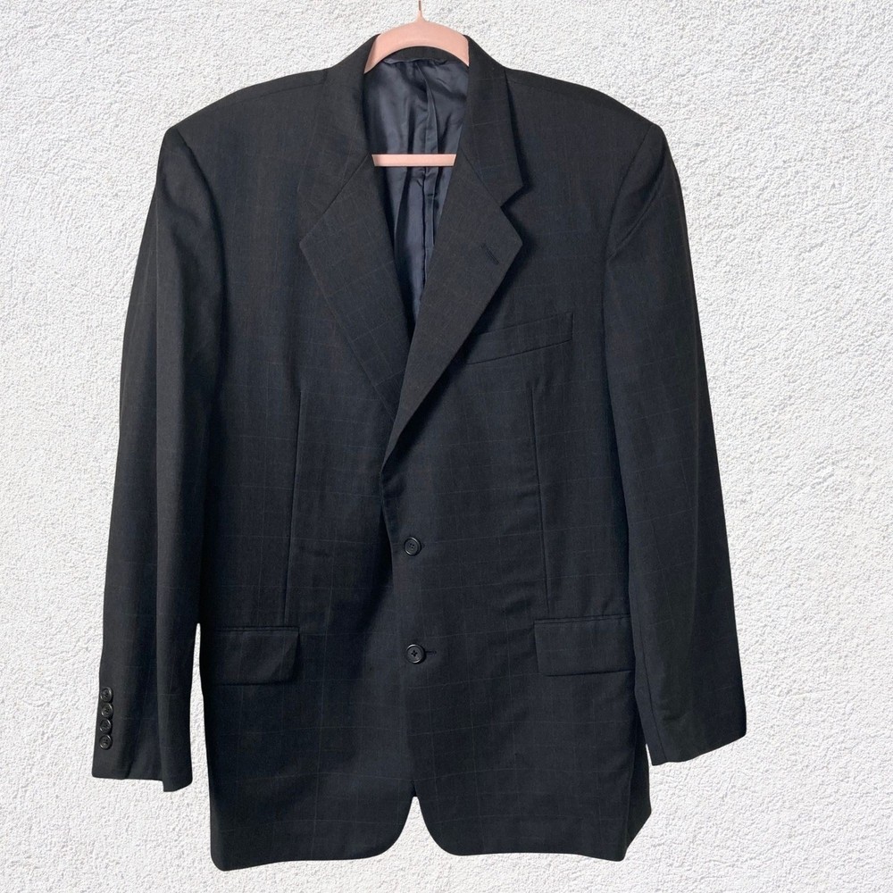 Loro Piana Tasmanian 120's 43 R Hickey Freeman Dark Grey Wool Suit Coat Jacket