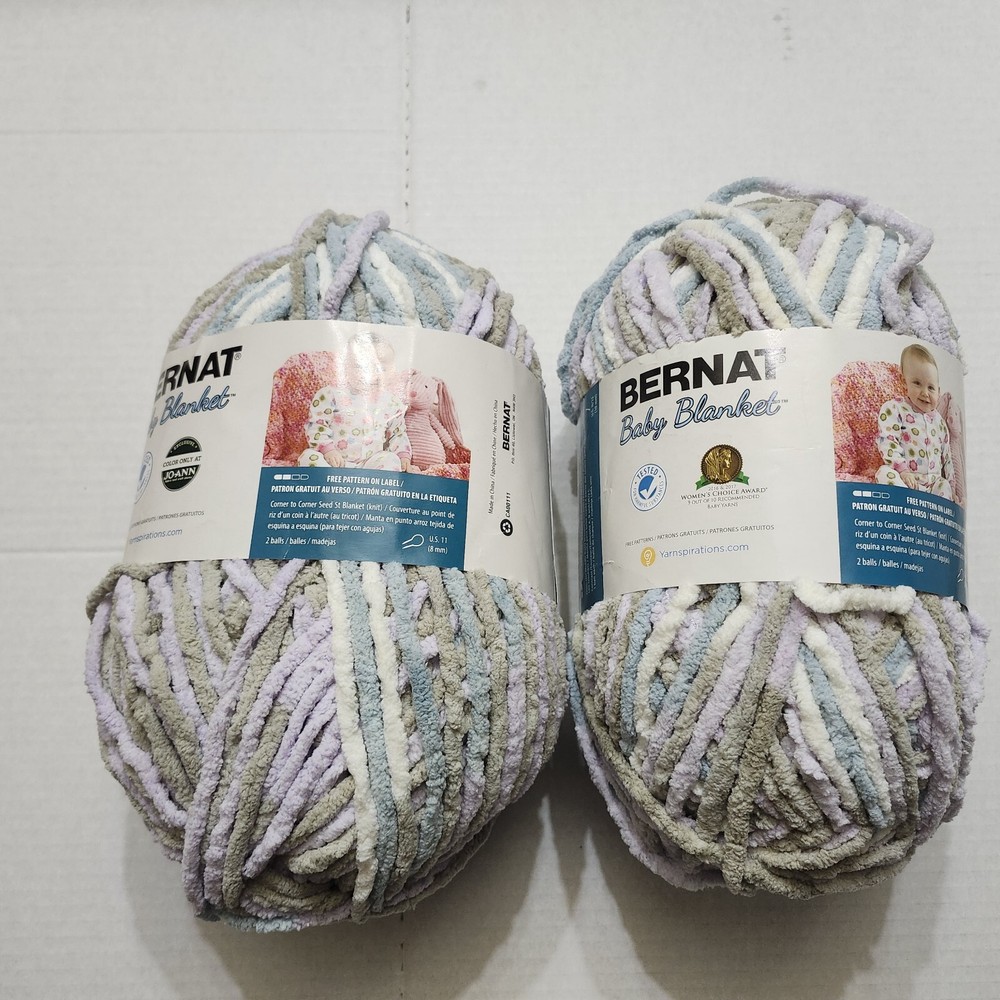 Bernat Baby Blanket Yarn Color Cloud Nine Lot Of 2 Skeins 10.5 Oz Each