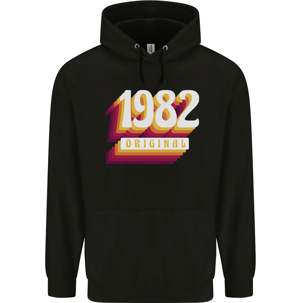 Retro 43rd Birthday Original 1982 Mens 80% Cotton Hoodie
