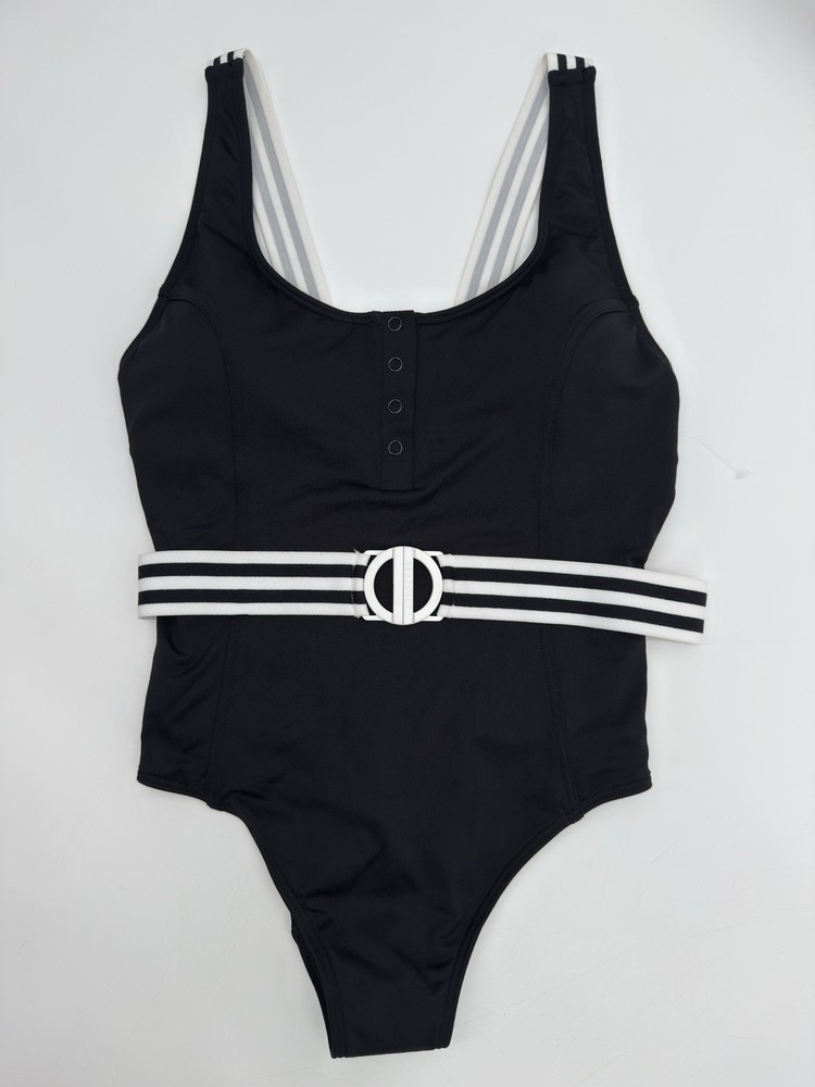 Seafolly Tank Belted Maillot Piece Black Swimsuit Size US 10 One Piece 10849 NEW