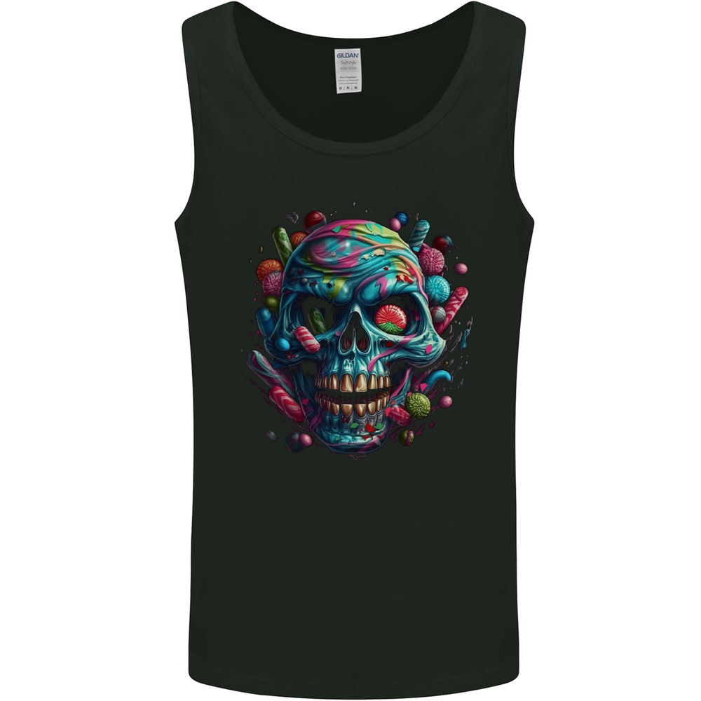 Candy Skull Mens Vest Tank Top