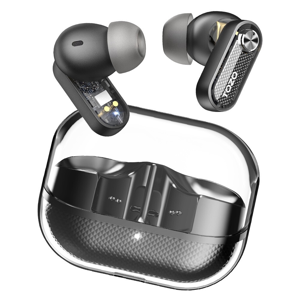 TOZO Crystal Pods Hybrid ANC Wireless Earbuds with Bluetooth 5.4