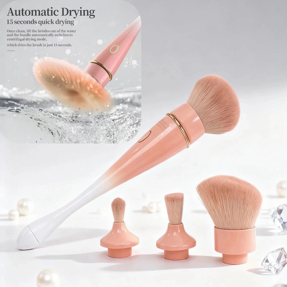 Soft Foundation Makeup Brush,Automatic Makeup Brush Cleaner