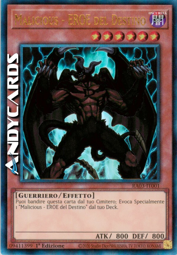 MALICIOUS Destiny Hero Ultimate Prismatica RA03 IT001 1st Edition