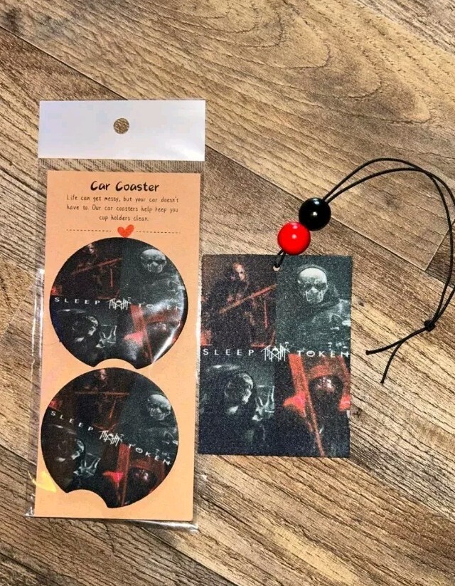 Sleep Token Air Freshener Car Coasters Set