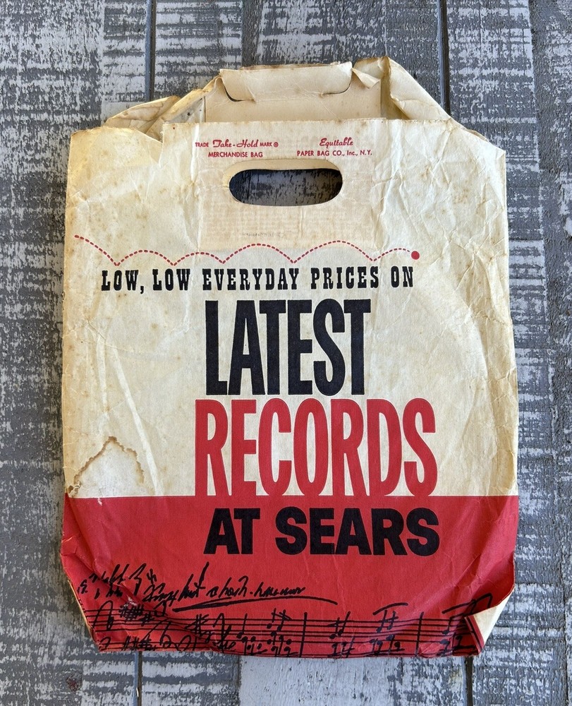 Vintage Sears Record Store Paper Bag! - Silvertone Diamond Needle! - As Is!