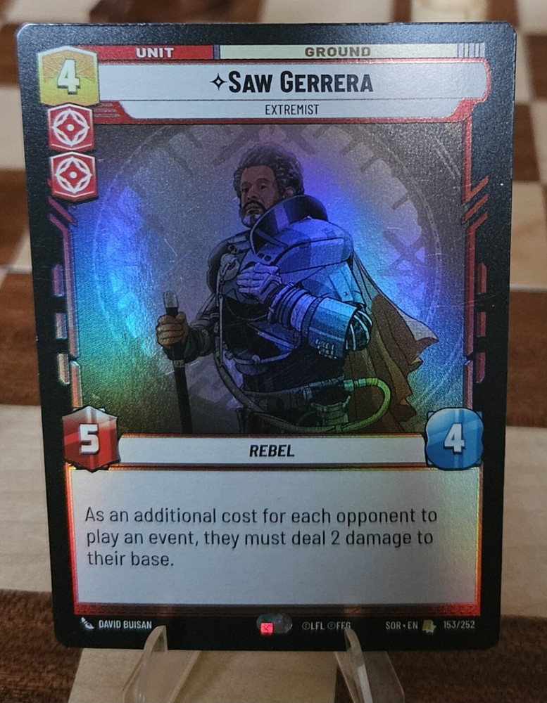 Star Wars Unlimited SOR Saw Gerrera Foil 153/252