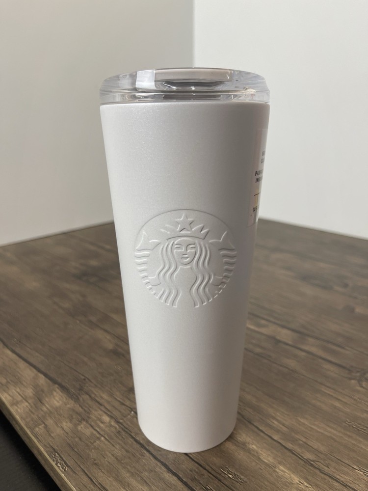 Starbucks 16oz Iridescent Pearl Shimmer Stainless Steel Tumbler New