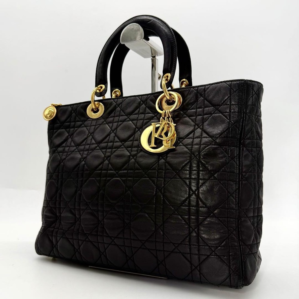 Dior Lady Boston Bag in Luxe Cannage Lambskin Leather
