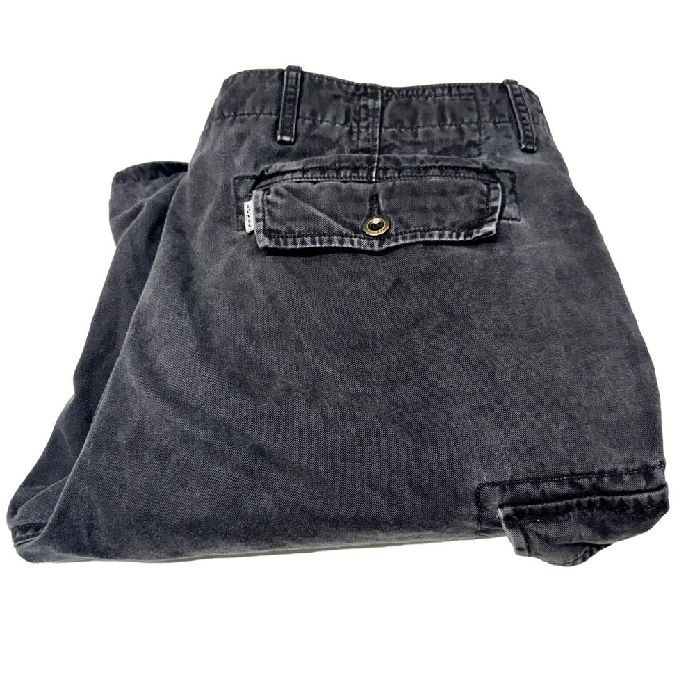 Levi's Shorts Mens 34 (36x10 ACTUAL) Black Cargo Faded Wash Cotton