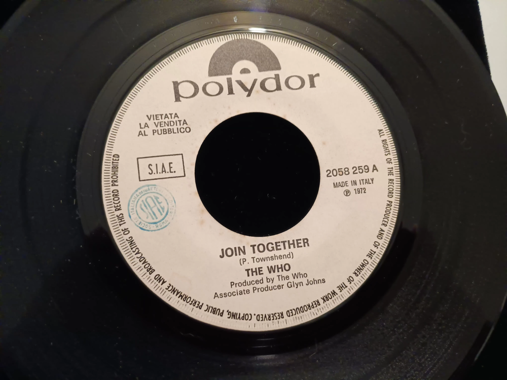 unad         The Who-45 record Italy-2 pcs Polydor/RCA-Join together/who are you