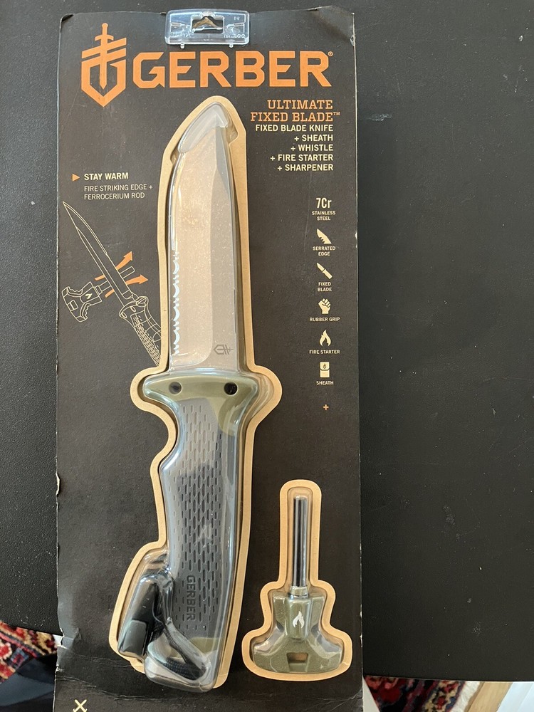 Gerber Gear Ultimate Knife, Fixed Blade Survival Knife with Firestarter **NEW**