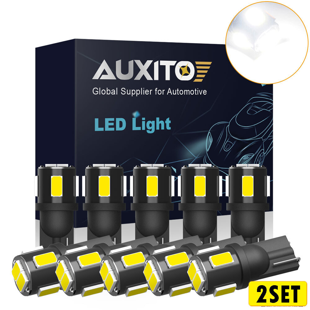 AUXITO 20x T10 6-SMD LED Bulb Super Bright White Interior Light 194 168 2825 W5W