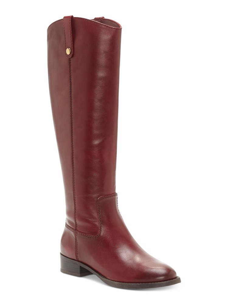 INC Womens Maroon Goring Pull Tab At Sides Fawne Leather Riding Boot 5.5 M