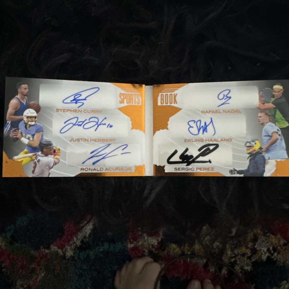 Leaf History Book Sports Book /12 Curry Herbert Acuna Nadal Haaland Perez Auto