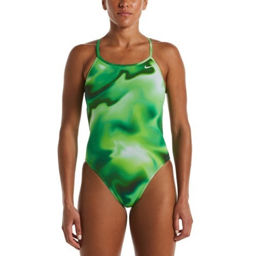 Nike One Piece Swimsuit 4 Amp Axis Modern Cut-Out Green Performance Hydrastrong