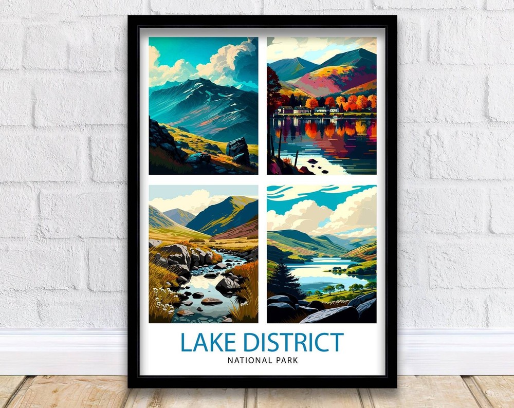 Lake District Uk Travel Print Wall Decor Wall Art Lake District Wall Hanging