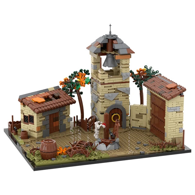 956 PCS MOC Zombies Movies Scene Village Architecture Modular Building Blocks