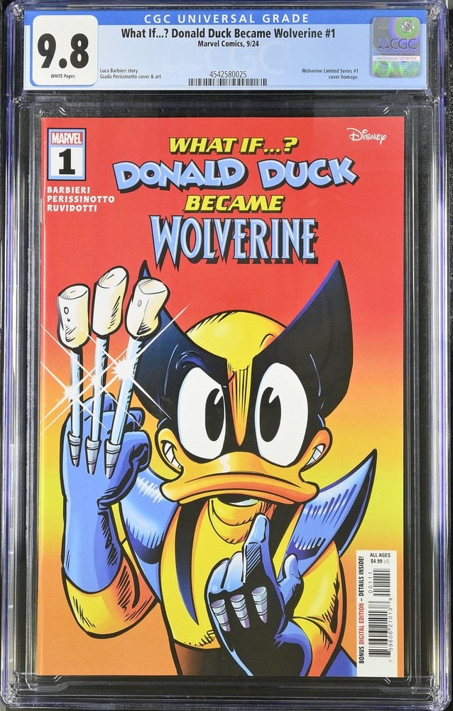 What If Donald Duck Became Wolverine #1 CGC 9.8 NM Gem Mint  