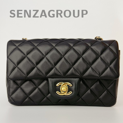 Chanel CF Mini Quilted Flap Bag Black Gold Chain Shoulder Crossbody