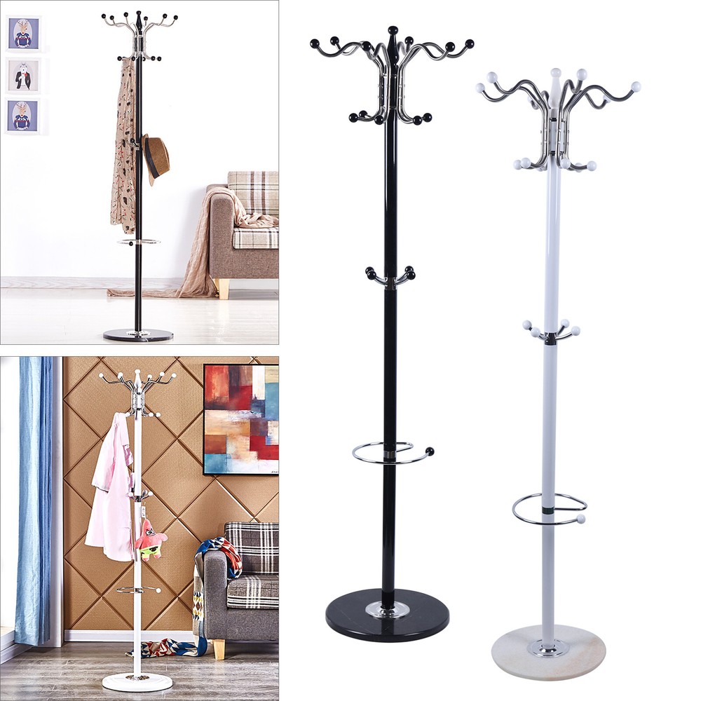 Heavy Duty 16-Hook Coat Rack Organizer for Hats Bags Clothes
