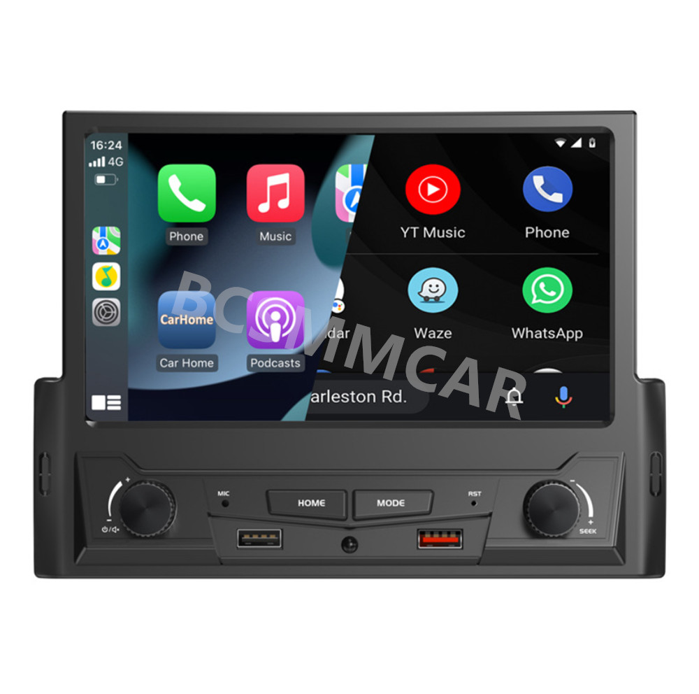 Single Din Car Stereo with Bluetooth, MP5, CarPlay, and Android Auto
