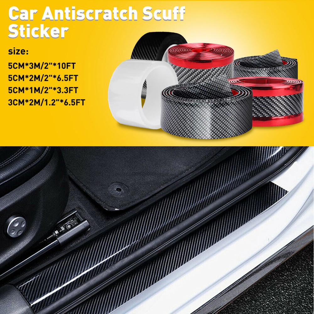 Red Car Guard Bumper Sticker Decal Door Sill Plate Scuff Anti Scratch Car Part M