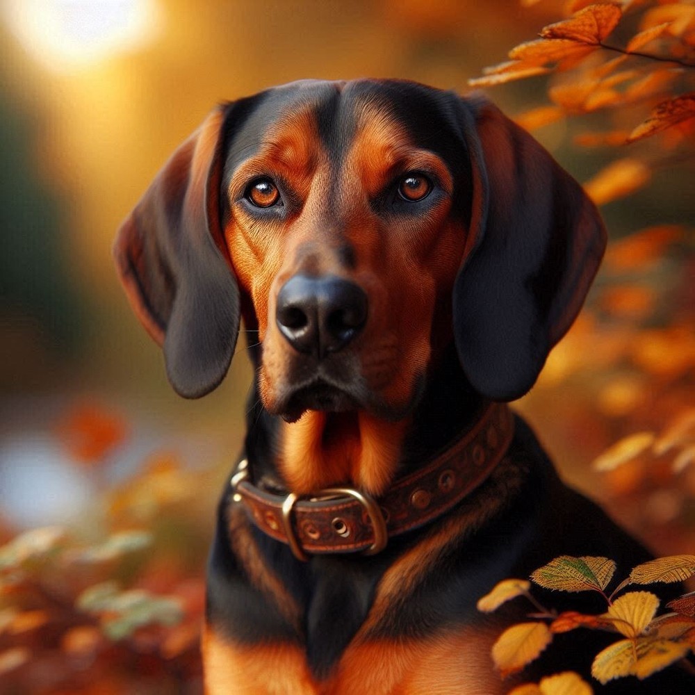 Bavarian Mountain Hound | Adorable Dog Breed Art | POSTER 24 X 24 Inches