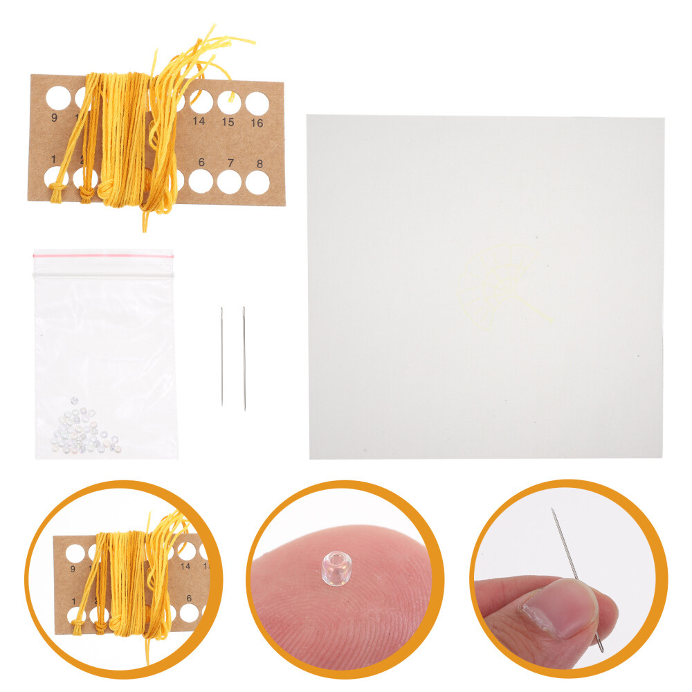 Cross Stitch Kit Ginkgo Leaf Embroidery Tools for Decoration