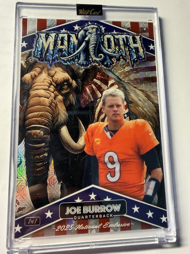 🔥2025 Wild Card Mammoth JOE BURROW RW&B Mojo Jumbo Encased 1/1!💥