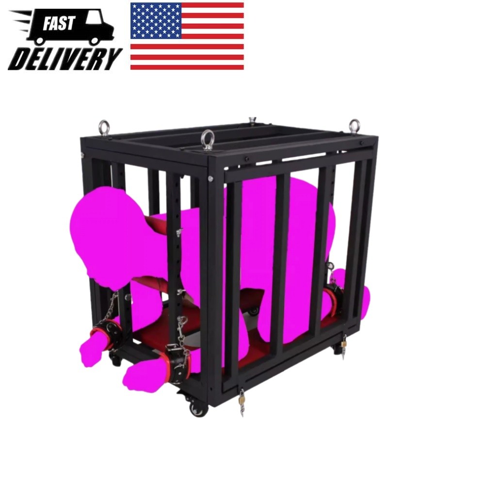 Sex Slaves Handcuffs Furniture Restraint Frame BDSM Trainning Box Large Sex Cage