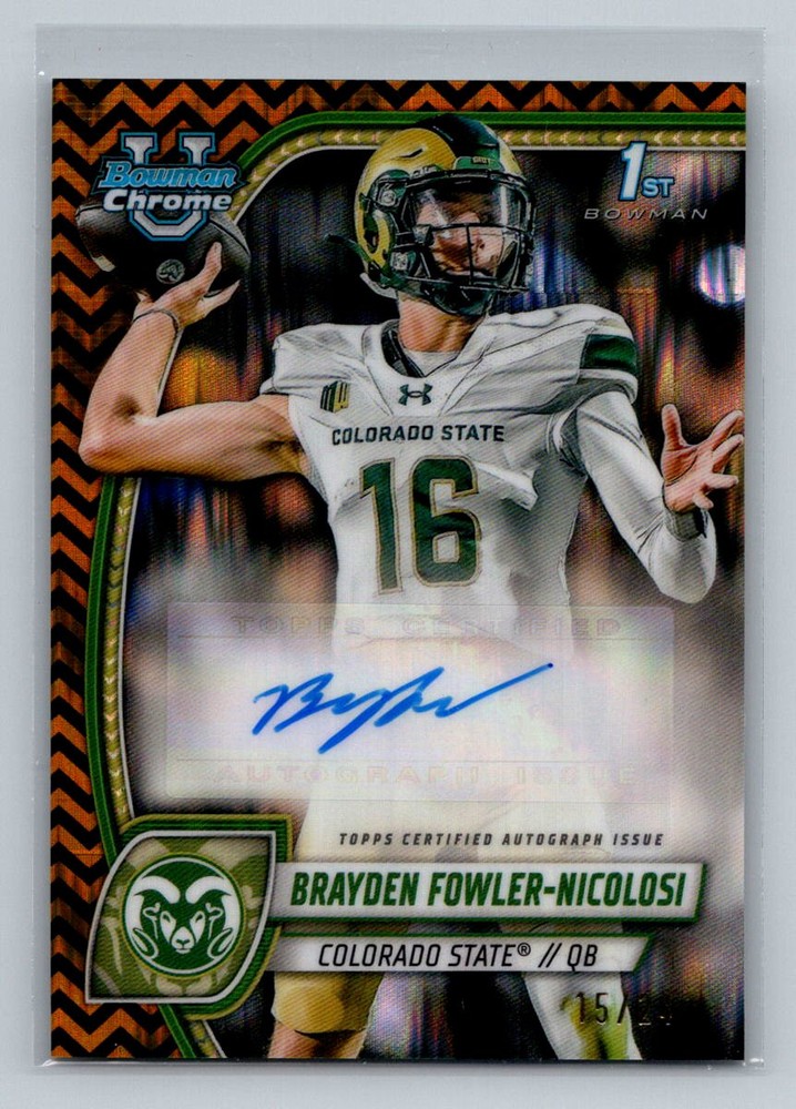 2024 Bowman Chrome Brayden Fowler-Nicolosi Black Gold Stealth Refractor /24 Auto RC PA-BFO