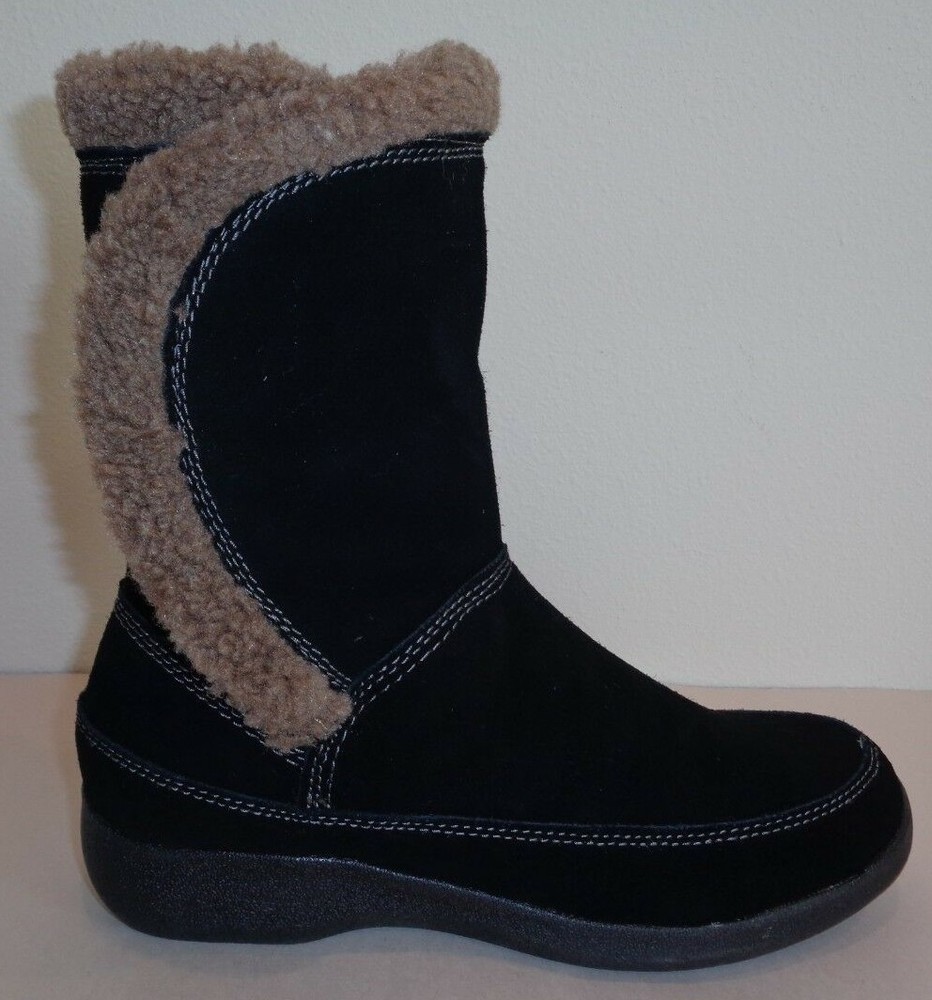 Easy Spirit Size 7 M WARMFEET Black Suede Mid Calf Boots New Womens Shoes
