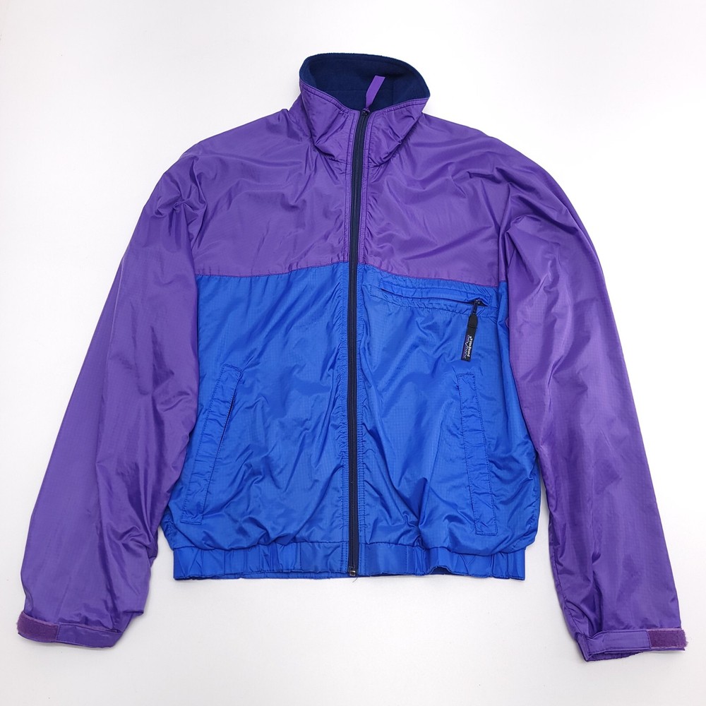 Vtg Patagonia Windbreaker Jacket Men's Small Purple Blue Capilene Lined Coat